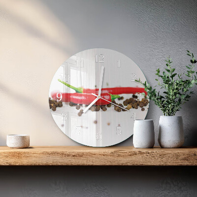 Horloge ronde grains de poivre