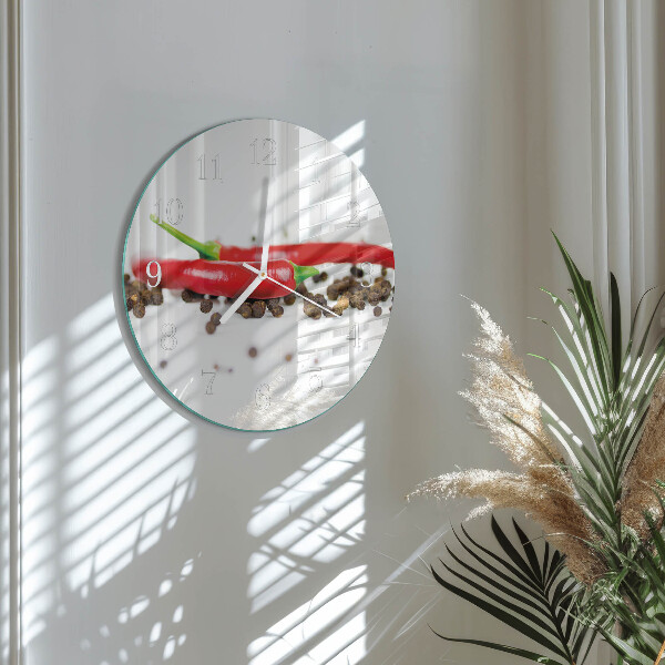 Horloge ronde grains de poivre