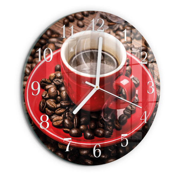 Horloge ronde Une tasse de café