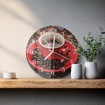 Horloge ronde Une tasse de café