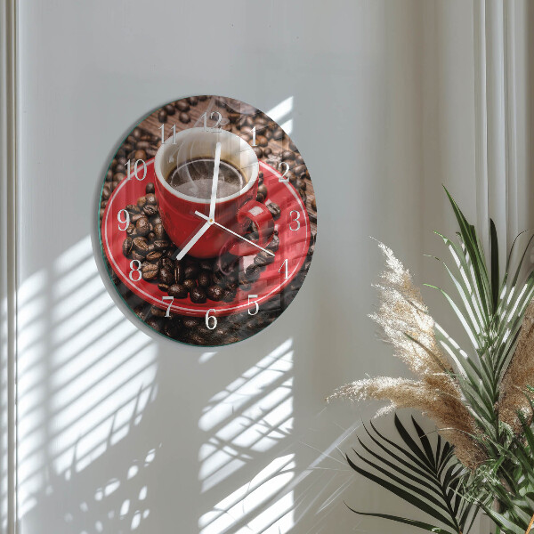 Horloge ronde Une tasse de café