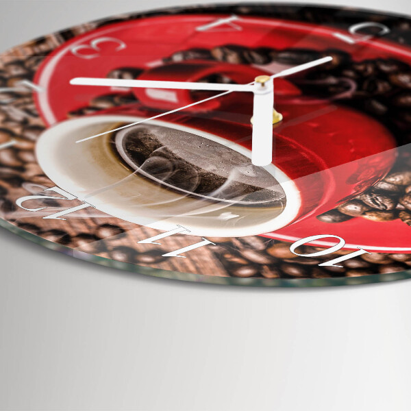Horloge ronde Une tasse de café