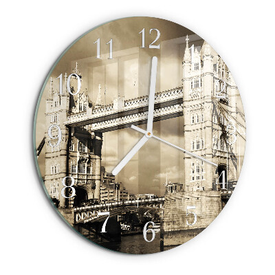 Horloge ronde Pont de Londres sépia