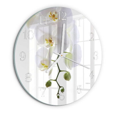 Horloge ronde Orchidée