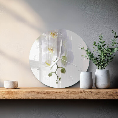Horloge ronde Orchidée