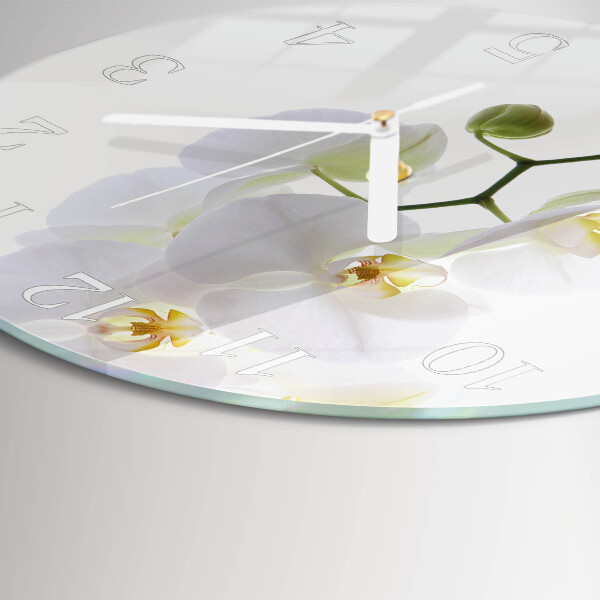 Horloge ronde Orchidée