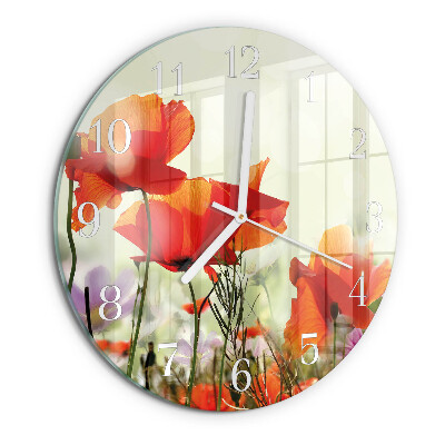 Horloge ronde Coquelicots