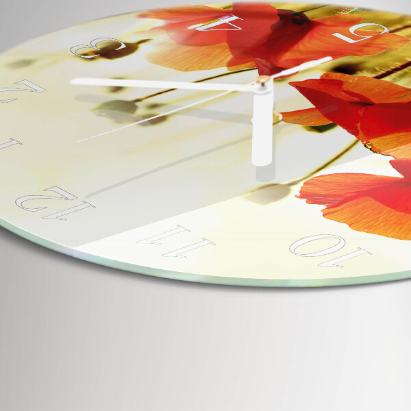 Horloge ronde Coquelicots
