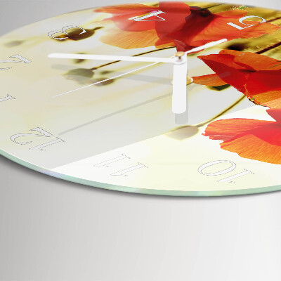 Horloge ronde Coquelicots