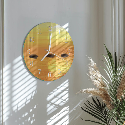 Horloge ronde Eau Soleil