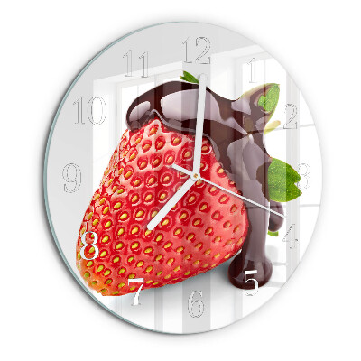 Horloge ronde Chocolat à la fraise
