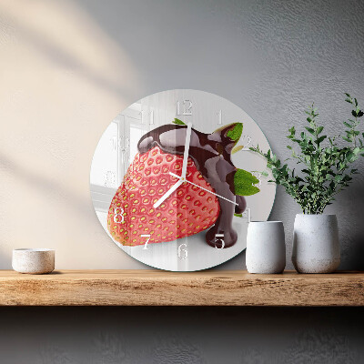 Horloge ronde Chocolat à la fraise