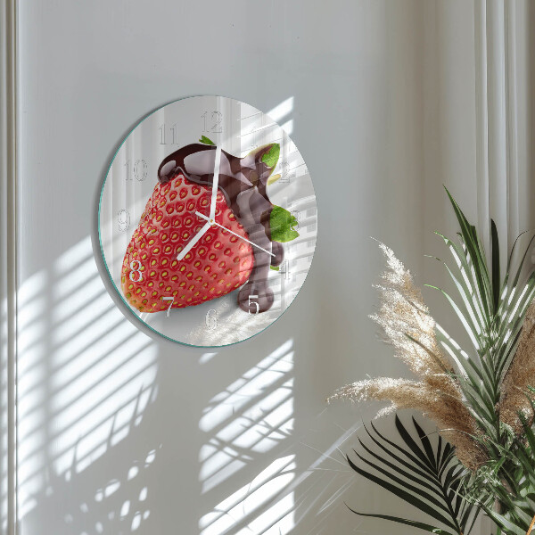 Horloge ronde Chocolat à la fraise