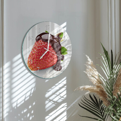 Horloge ronde Chocolat à la fraise