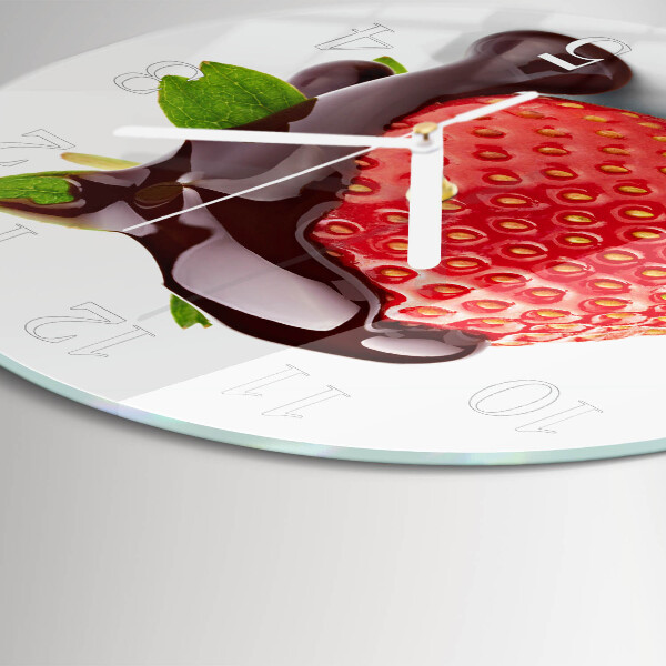 Horloge ronde Chocolat à la fraise