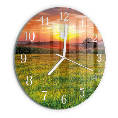 Horloge ronde Prairie paysagère