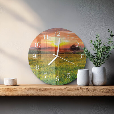 Horloge ronde Prairie paysagère