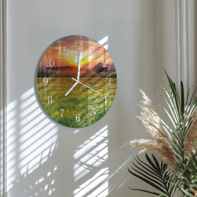Horloge ronde Prairie paysagère