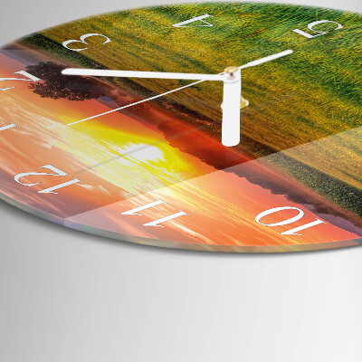 Horloge ronde Prairie paysagère