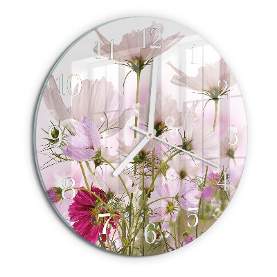 Horloge ronde Fleurs de cosmos
