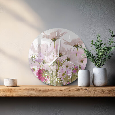 Horloge ronde Fleurs de cosmos