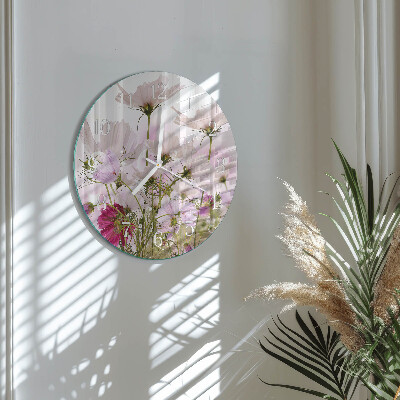 Horloge ronde Fleurs de cosmos