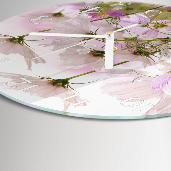 Horloge ronde Fleurs de cosmos
