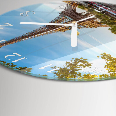 Horloge ronde Tour Eiffel Paris