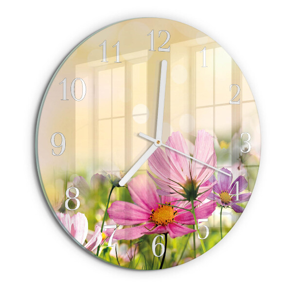 Horloge ronde Fleurs de cosmos