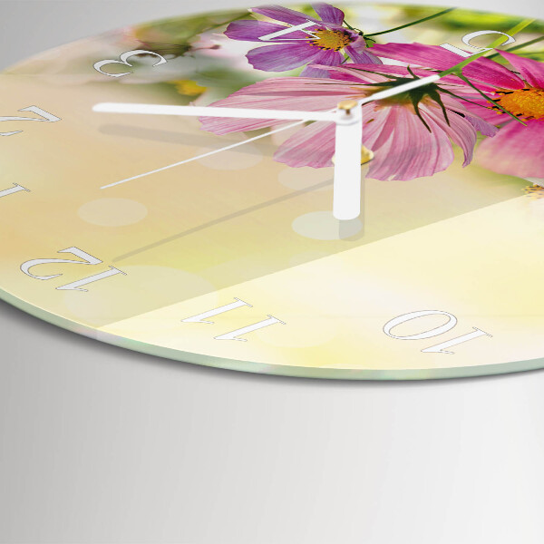 Horloge ronde Fleurs de cosmos
