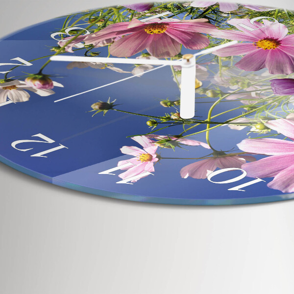 Horloge ronde Fleurs de cosmos