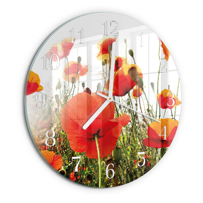 Horloge ronde Coquelicots