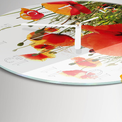 Horloge ronde Coquelicots