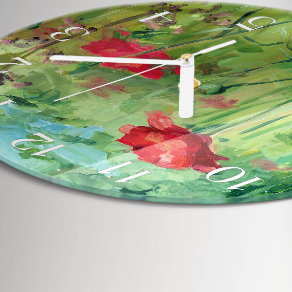 Horloge ronde Coquelicots