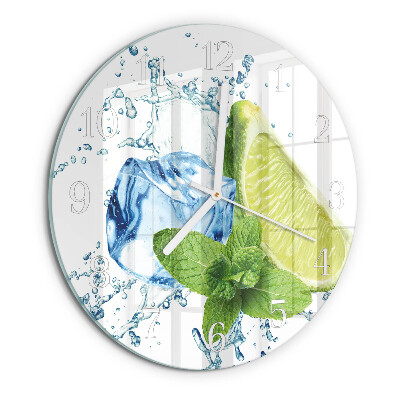 Horloge ronde Citron vert et menthe