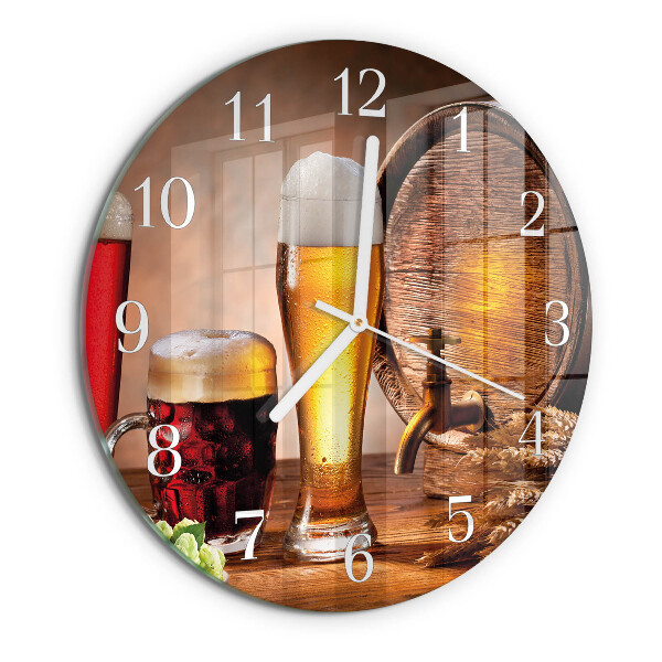 Horloge ronde Tonneau de bière