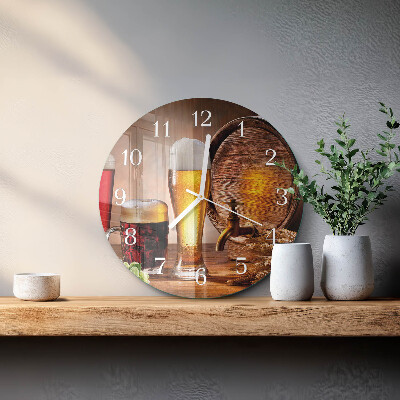 Horloge ronde Tonneau de bière