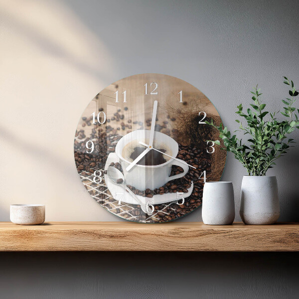 Horloge ronde Une tasse de café
