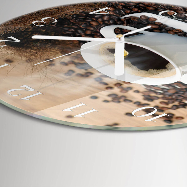 Horloge ronde Une tasse de café