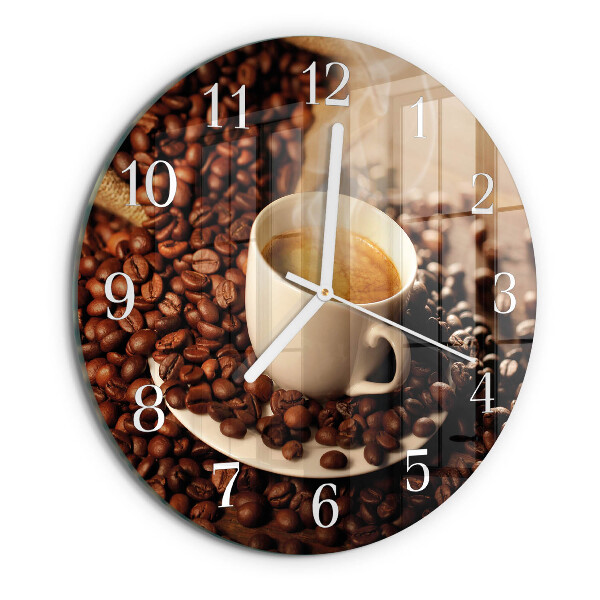 Horloge ronde Une tasse de café