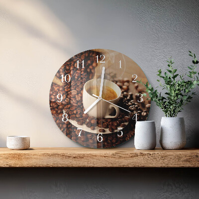 Horloge ronde Une tasse de café