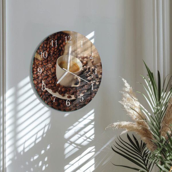 Horloge ronde Une tasse de café