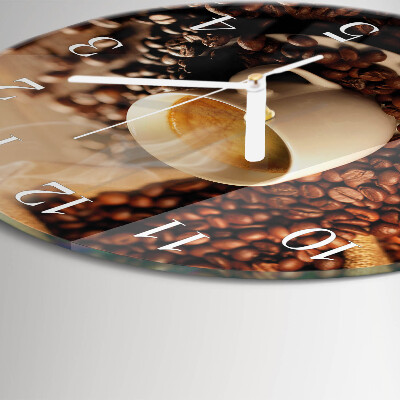 Horloge ronde Une tasse de café