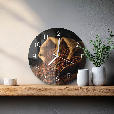 Horloge ronde Café en grains