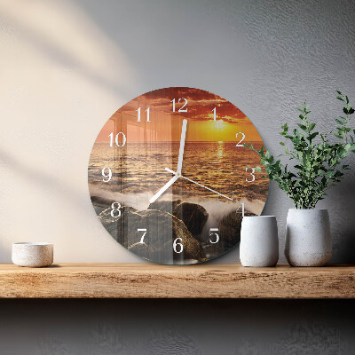 Horloge ronde Coucher de soleil