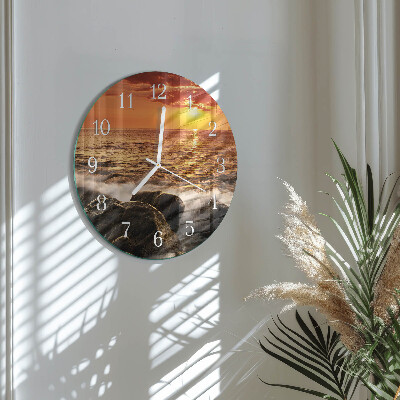 Horloge ronde Coucher de soleil
