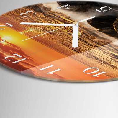 Horloge ronde Coucher de soleil
