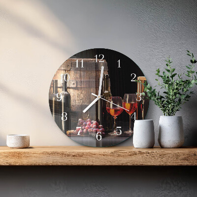 Horloge ronde tonneau à vin