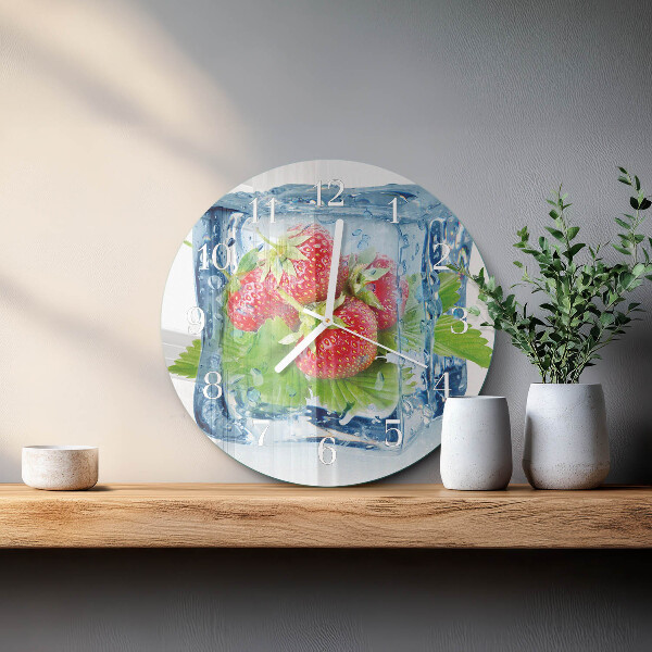 Horloge ronde Crème glacée à la fraise