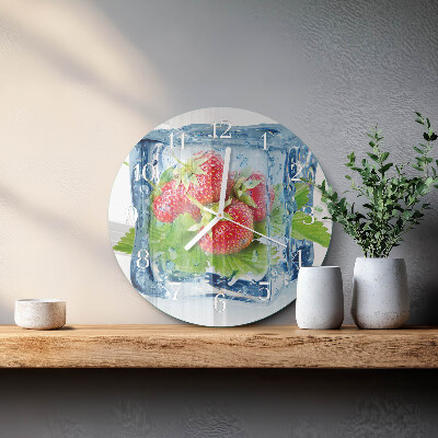 Horloge ronde Crème glacée à la fraise